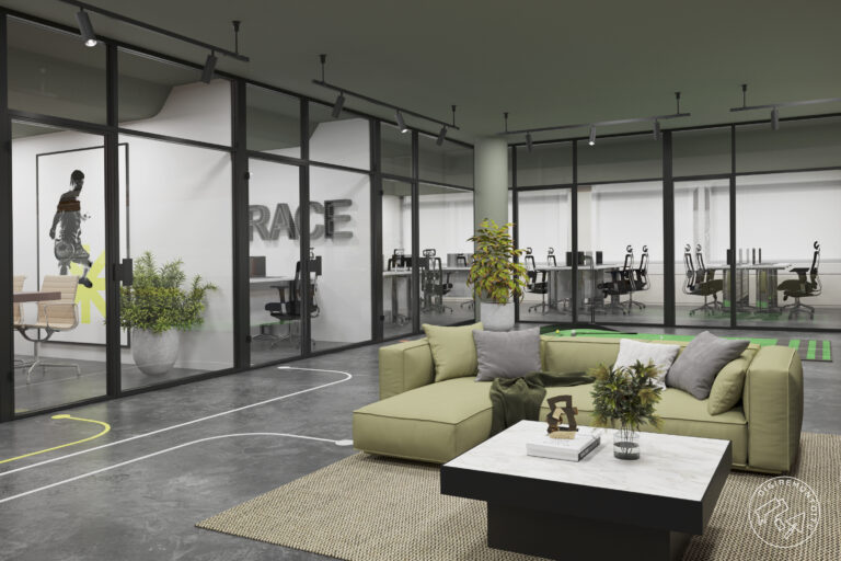 Visualisointikuva Käpylä 87 kohteen sporttisista toimitiloista