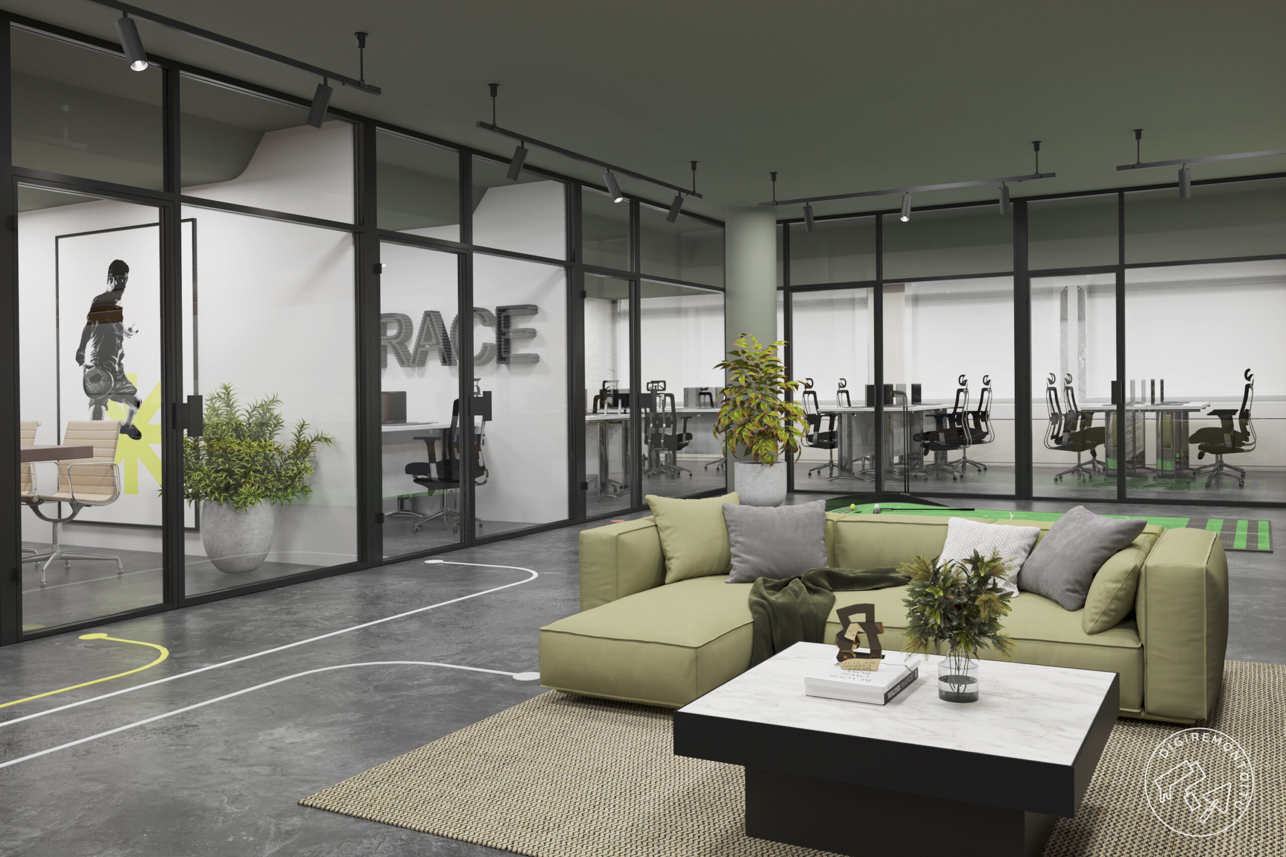 Visualisointikuva Käpylä 87 kohteen sporttisista toimitiloista